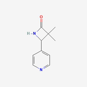 molecular formula C10H12N2O B1442487 3,3-二甲基-4-(吡啶-4-基)氮杂环丁-2-酮 CAS No. 180181-64-0