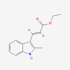 molecular formula C14H15NO2 B1442490 3-(2-甲基-1H-吲哚-3-基)-丙烯酸乙酯 CAS No. 854694-25-0
