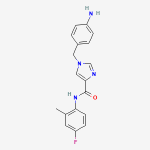 molecular formula C18H17FN4O B1442492 1-(4-氨基苄基)-N-(4-氟-2-甲基苯基)-1H-咪唑-4-甲酰胺 CAS No. 1351771-25-9