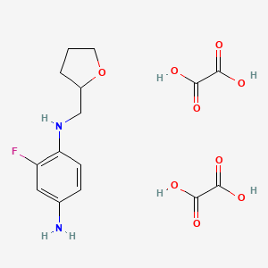 molecular formula C15H19FN2O9 B1442495 2-Fluoro-1-N-(oxolan-2-ylmethyl)benzene-1,4-diamine, bis(oxalic acid) CAS No. 1333638-60-0