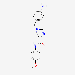 molecular formula C18H18N4O2 B1442500 1-(4-氨基苄基)-N-(4-甲氧基苯基)-1H-咪唑-4-甲酰胺 CAS No. 1351780-07-8