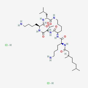 D-Leucine, N2-(3,7-dimethyl-1-oxooctyl)-L-lysyl-L-lysyl-L-threonyl-L-lysyl-, cyclic (5->2)-peptide, dihydrochloride 5