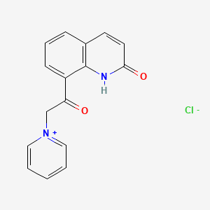 molecular formula C16H13ClN2O2 B14425257 1-[2-Oxo-2-(2-oxo-1,2-dihydroquinolin-8-yl)ethyl]pyridin-1-ium chloride CAS No. 83734-47-8