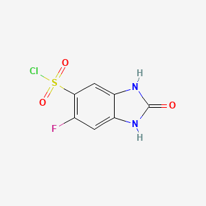 molecular formula C7H4ClFN2O3S B1442528 6-氟-2-氧代-2,3-二氢-1H-苯并咪唑-5-磺酰氯 CAS No. 1308384-43-1