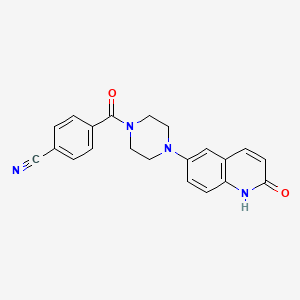 4-[4-(2-Oxo-1,2-dihydroquinolin-6-yl)piperazine-1-carbonyl]benzonitrile