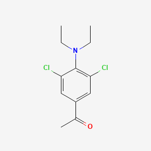 molecular formula C12H15Cl2NO B14425309 1-[3,5-Dichloro-4-(diethylamino)phenyl]ethan-1-one CAS No. 82165-04-6