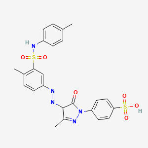 p-(4,5-Dihydro-3-methyl-4-((4-methyl-3-((p-tolylamino)sulphonyl)phenyl)azo)-5-oxo-1H-pyrazol-1-yl)benzenesulphonic acid