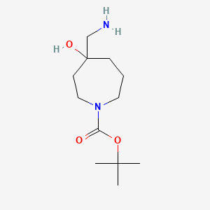 B1442535 Tert-butyl 4-(aminomethyl)-4-hydroxy-1-azepanecarboxylate CAS No. 1308384-29-3