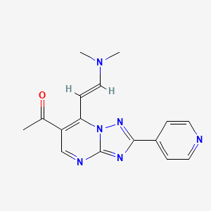 B1442537 1-{7-[(E)-2-(dimethylamino)vinyl]-2-pyridin-4-yl[1,2,4]triazolo[1,5-a]pyrimidin-6-yl}ethanone CAS No. 1306753-72-9
