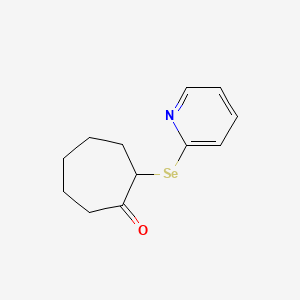 molecular formula C12H15NOSe B14425380 2-[(Pyridin-2-yl)selanyl]cycloheptan-1-one CAS No. 82998-13-8