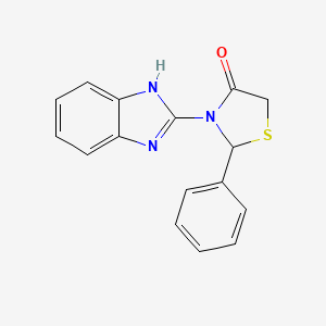 molecular formula C16H13N3OS B14425400 3-(1H-Benzimidazol-2-yl)-2-phenyl-1,3-thiazolidin-4-one CAS No. 84257-86-3