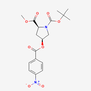 molecular formula C18H22N2O8 B1442546 (2S,4S)-1-叔丁基 2-甲基 4-((4-硝基苯甲酰)氧基)吡咯烷-1,2-二羧酸酯 CAS No. 168264-25-3