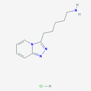 molecular formula C11H17ClN4 B1442547 (5-[1,2,4]Triazolo[4,3-a]pyridin-3-ylpentyl)amine hydrochloride CAS No. 1324071-39-7