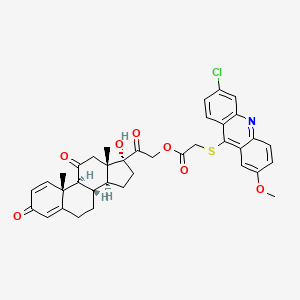 [2-[(8S,9S,10R,13S,14S,17R)-17-hydroxy-10,13-dimethyl-3,11-dioxo-6,7,8,9,12,14,15,16-octahydrocyclopenta[a]phenanthren-17-yl]-2-oxoethyl] 2-(6-chloro-2-methoxyacridin-9-yl)sulfanylacetate