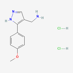 B1442560 {[3-(4-Methoxyphenyl)-1H-pyrazol-4-YL]-methyl}amine dihydrochloride CAS No. 1185300-56-4