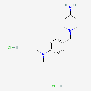 molecular formula C14H25Cl2N3 B1442563 1-[4-(二甲氨基)苄基]哌啶-4-胺二盐酸盐 CAS No. 1332531-43-7