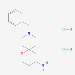 molecular formula C16H26Cl2N2O B1442567 9-苄基-1-氧杂-9-氮杂螺[5.5]十一烷-4-胺；二盐酸盐 CAS No. 1332531-13-1