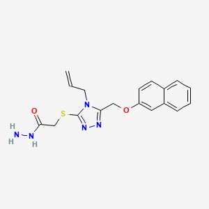 molecular formula C18H19N5O2S B1442582 2-({4-烯丙基-5-[(2-萘氧基)甲基]-4H-1,2,4-三唑-3-基}硫代)乙酰肼 CAS No. 1306739-09-2