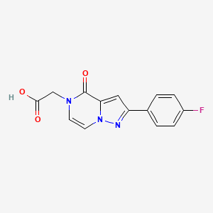 molecular formula C14H10FN3O3 B1442596 [2-(4-fluorophenyl)-4-oxopyrazolo[1,5-a]pyrazin-5(4H)-yl]acetic acid CAS No. 1338670-00-0