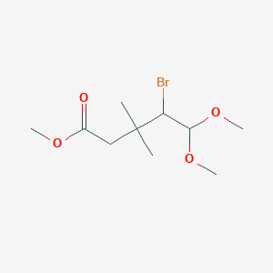 molecular formula C10H19BrO4 B14426000 Methyl 4-bromo-5,5-dimethoxy-3,3-dimethylpentanoate CAS No. 79749-58-9