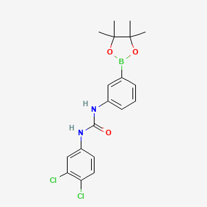 molecular formula C19H21BCl2N2O3 B1442606 1-(3,4-Dichlorophenyl)-3-[3-(tetramethyl-1,3,2-dioxaborolan-2-yl)phenyl]urea CAS No. 1400222-60-7