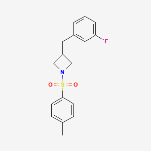 molecular formula C17H18FNO2S B1442608 3-[(3-氟苯基)甲基]-1-(4-甲苯磺酰基)氮杂环丁烷 CAS No. 1356678-71-1