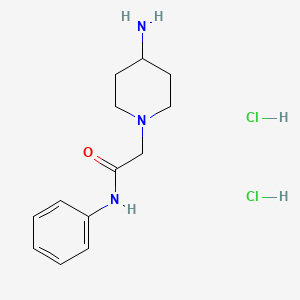 molecular formula C13H21Cl2N3O B1442614 2-(4-氨基哌啶-1-基)-N-苯基乙酰胺二盐酸盐 CAS No. 1332530-11-6