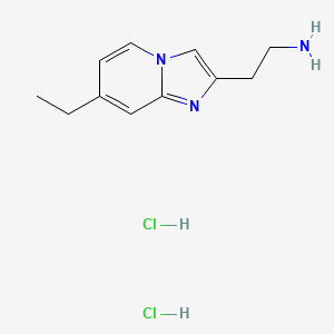 molecular formula C11H17Cl2N3 B1442645 [2-(7-乙基咪唑并[1,2-a]吡啶-2-基)乙基]胺二盐酸盐 CAS No. 1332528-54-7