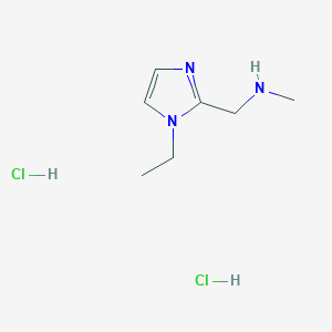 molecular formula C7H15Cl2N3 B1442647 [(1-Ethyl-1H-imidazol-2-YL)methyl]methylamine dihydrochloride CAS No. 1189438-04-7