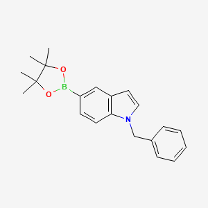 molecular formula C21H24BNO2 B1442664 1-苄基-5-(4,4,5,5-四甲基-[1,3,2]二氧杂环戊硼烷-2-基)-1H-吲哚 CAS No. 1206163-56-5