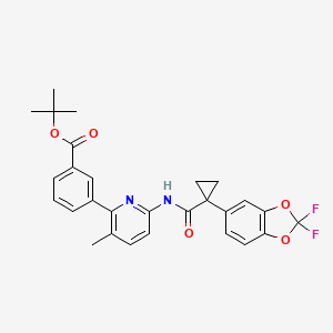 molecular formula C28H26F2N2O5 B1442667 tert-Butyl 3-(6-(1-(2,2-difluorobenzo[d][1,3]dioxol-5-yl)cyclopropanecarboxamido)-3-methylpyridin-2-yl)benzoate CAS No. 1160221-25-9