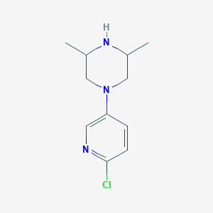 molecular formula C11H16ClN3 B1442670 1-(6-Chloropyridin-3-yl)-3,5-dimethylpiperazine CAS No. 1169699-29-9