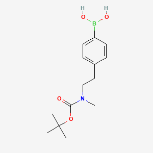 molecular formula C14H22BNO4 B1442671 4-[2-(N-BOC-N-甲基)氨基乙基]苯硼酸 CAS No. 1191062-03-9