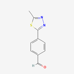 molecular formula C10H8N2OS B1442674 4-(5-甲基-1,3,4-噻二唑-2-基)苯甲醛 CAS No. 1333472-89-1