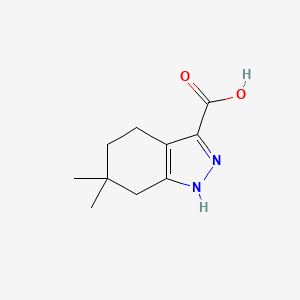 molecular formula C10H14N2O2 B1442675 6,6-二甲基-4,5,6,7-四氢-1H-吲唑-3-羧酸 CAS No. 581083-30-9