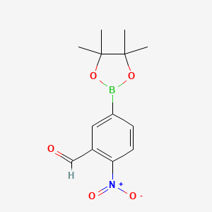 molecular formula C13H16BNO5 B1442676 2-硝基-5-(4,4,5,5-四甲基-1,3,2-二氧杂硼环-2-基)苯甲醛 CAS No. 1184259-08-2