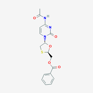 molecular formula C17H17N3O5S B144270 [(2R,5R)-5-(4-acetamido-2-oxopyrimidin-1-yl)-1,3-oxathiolan-2-yl]methyl benzoate CAS No. 131086-33-4