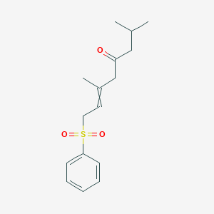 molecular formula C16H22O3S B14427057 8-(Benzenesulfonyl)-2,6-dimethyloct-6-en-4-one CAS No. 79998-91-7