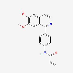 molecular formula C20H18N2O3 B14427071 N-[4-(6,7-Dimethoxyisoquinolin-1-yl)phenyl]prop-2-enamide CAS No. 83633-14-1