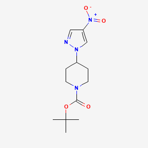 molecular formula C13H20N4O4 B1442710 叔丁基 4-(4-硝基-1H-吡唑-1-基)哌啶-1-羧酸酯 CAS No. 1201916-87-1