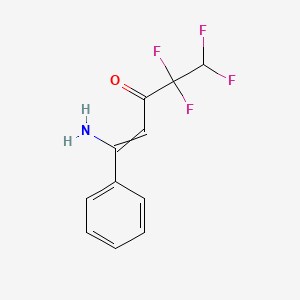 molecular formula C11H9F4NO B14427127 1-Amino-4,4,5,5-tetrafluoro-1-phenylpent-1-en-3-one CAS No. 80460-20-4