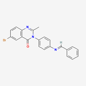 molecular formula C22H16BrN3O B14427140 3-{4-[(E)-Benzylideneamino]phenyl}-6-bromo-2-methylquinazolin-4(3H)-one CAS No. 84546-41-8