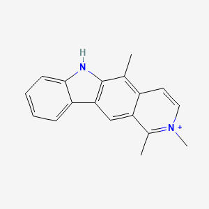 molecular formula C18H17N2+ B14427153 6H-Pyrido[4,3-b]carbazolium, 1,2,5-trimethyl- CAS No. 81531-64-8