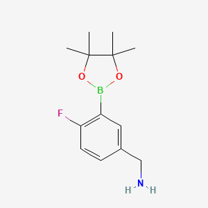 B1442717 5-Aminomethyl-4-2luorophenylboronic acid, pinacol ester CAS No. 1544673-68-8