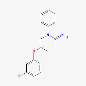 molecular formula C17H19ClN2O B14427170 Ethanimidamide, N-(2-(3-chlorophenoxy)propyl)-N-phenyl- CAS No. 82684-03-5