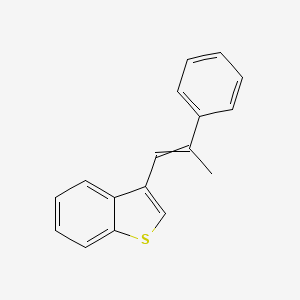 molecular formula C17H14S B14427234 3-(2-Phenylprop-1-en-1-yl)-1-benzothiophene CAS No. 83821-42-5