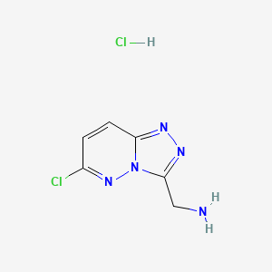 molecular formula C6H7Cl2N5 B1442726 (6-Chloro-[1,2,4]triazolo[4,3-b]pyridazin-3-yl)methanamine hydrochloride CAS No. 518050-85-6