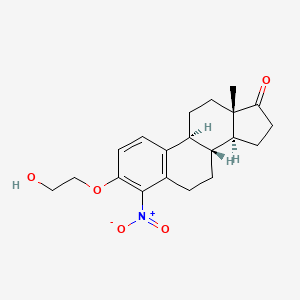 molecular formula C20H25NO5 B14427307 (8R,9S,13S,14S)-3-(2-hydroxyethoxy)-13-methyl-4-nitro-7,8,9,11,12,14,15,16-octahydro-6H-cyclopenta[a]phenanthren-17-one CAS No. 80082-66-2