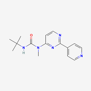 molecular formula C15H19N5O B14427319 N'-tert-Butyl-N-methyl-N-[2-(pyridin-4-yl)pyrimidin-4-yl]urea CAS No. 81664-91-7