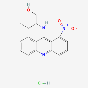 molecular formula C17H18ClN3O3 B14427336 1-Butanol, 2-((1-nitro-9-acridinyl)amino)-, monohydrochloride CAS No. 80704-88-7